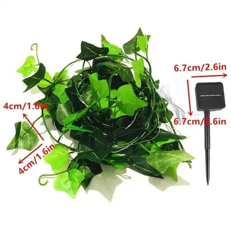 2/5/10M Solar Artificial Leaf Light String Outdoor Garden Light Wedding Party Decoration LED Fairy Lights Garland Decoration XJ250710