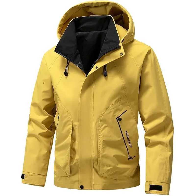 Mens Jacket Windbreaker Hiking Camping Coats Waterproof Outdoor Softshell Zip Up Hooded Jackets Lightweight Spring Autumn Coats W250711