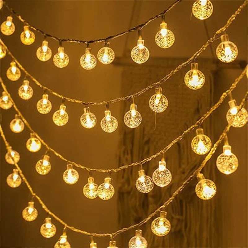 Crystal Ball String Lights USB/Battery Power Romantic Bubble Ball Light String for Indoor Garden Party Christmas Festival Decoration XJ250710