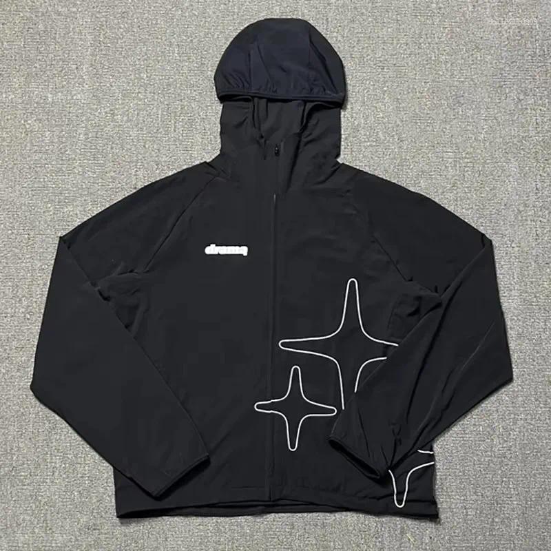 Men's Hoodies High Street Trendy Drama Call Hooded Sweatshirt Casual Embroidery Logo Quality Big Pocket Loose Fleece