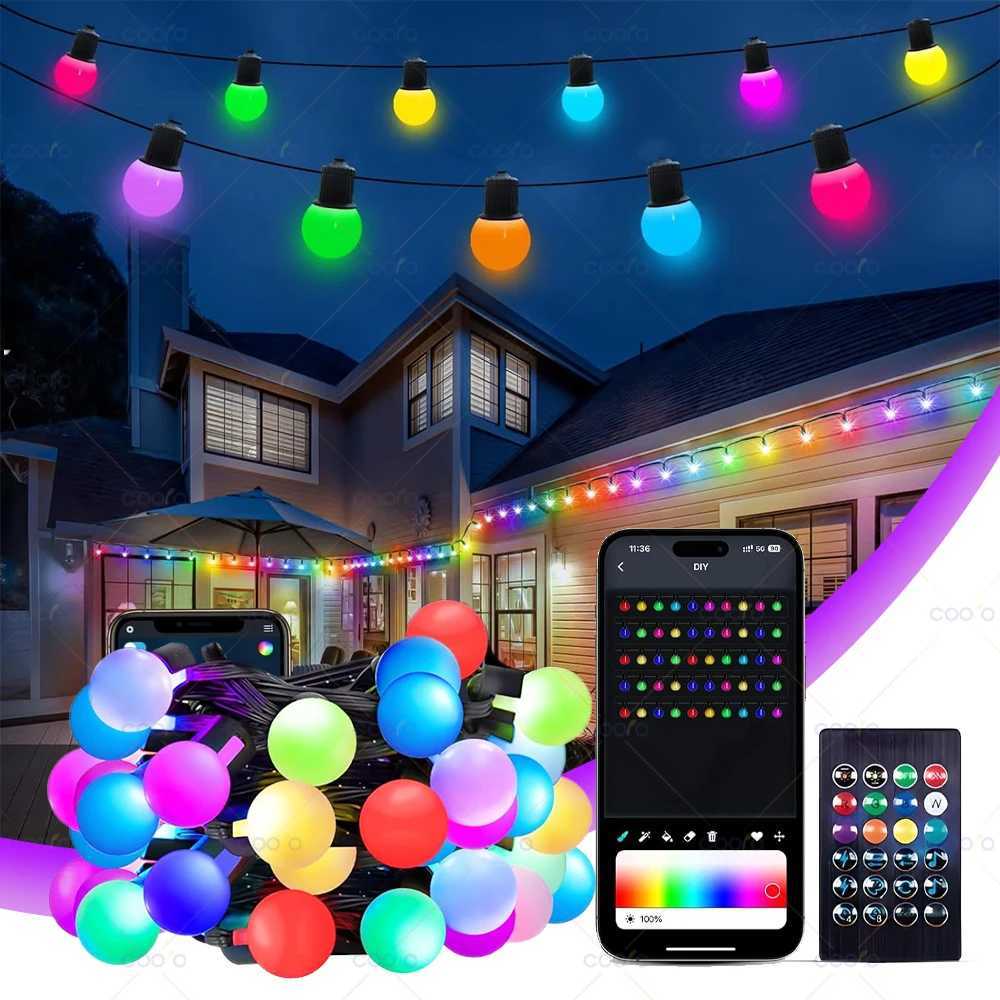 2812B RGB LED String Garland Light 10m 5m Smart IC APP Bluetooth Remote Fairy Lights Dreamcolor Garden Party Christmas Decor XJ250710