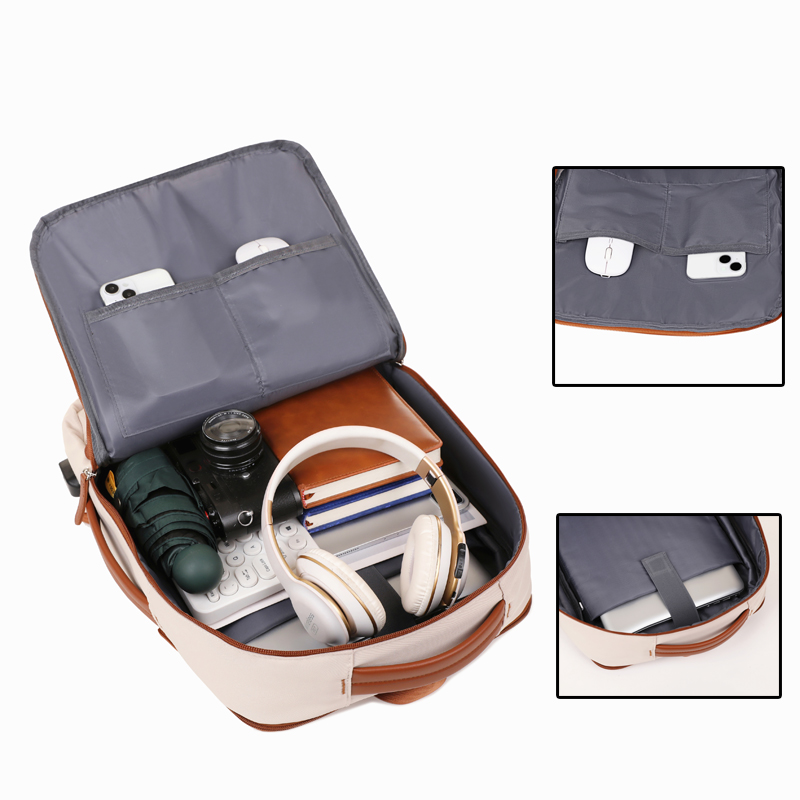 Expandable capacity backpack with shoulder strap, suitable for airport check-in, business travel computer bag