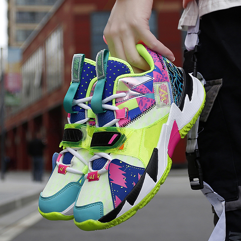 Westbrook Fashion Rainbow Basketball Shoes Men Breathable High top Basketball Shoes Outdoor Street Sneakers Unisex Shoes