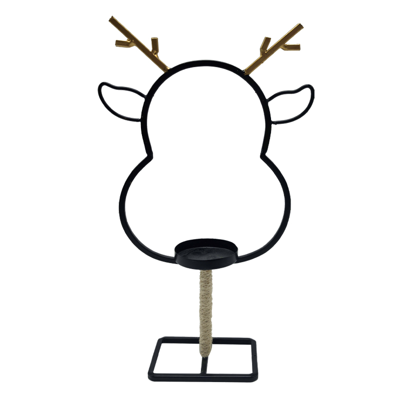 Elegant Scandinavian-Inspired Metalwork Snowman with Reindeer Design - Perfect Outdoor/Indoor Yuletide Display