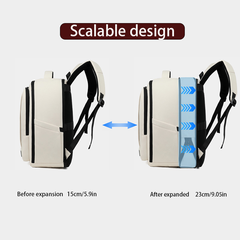 Multi-functional backpack with detachable storage compartments. Practical backpack for travel and commuting.