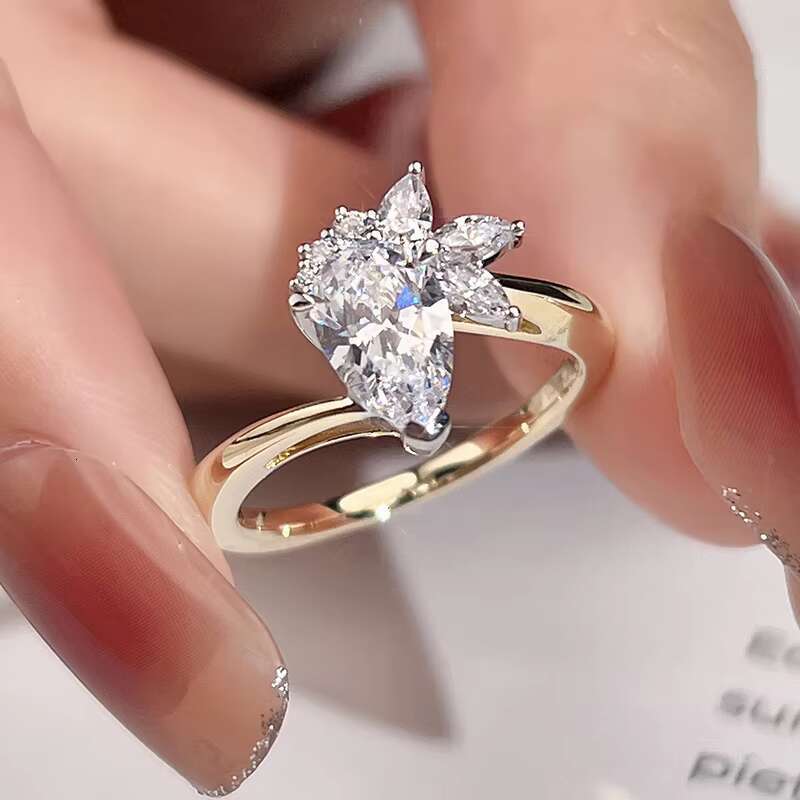 Messi 9k Gold Custom Ring Fine Jewelry D/VVS1 Round Moissanite Diamond Engagement Ring Women Jewelry