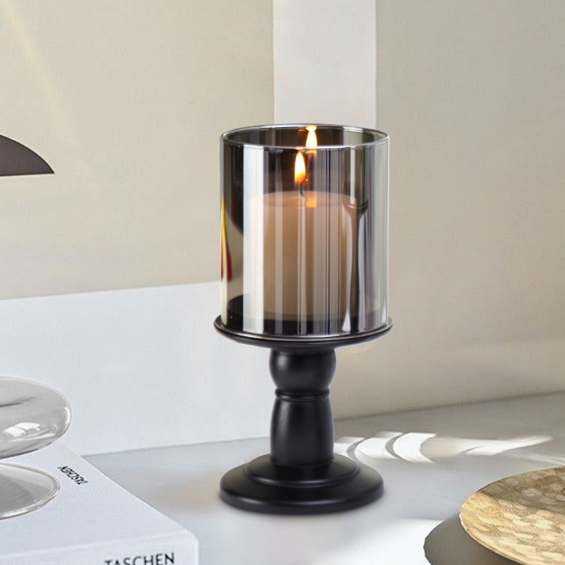 Vintage Metal Holders Black Roman Column Candelabrum Centerpieces Candle Stick Holder Home Decoration Accessories XJ260305