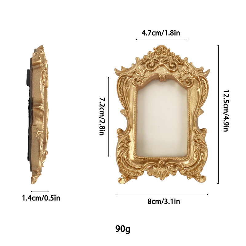 European Victorian Style Retro Gold Mini Picture Luxury Small Photo Frame Display Accessories Ornaments Photography Props H260306