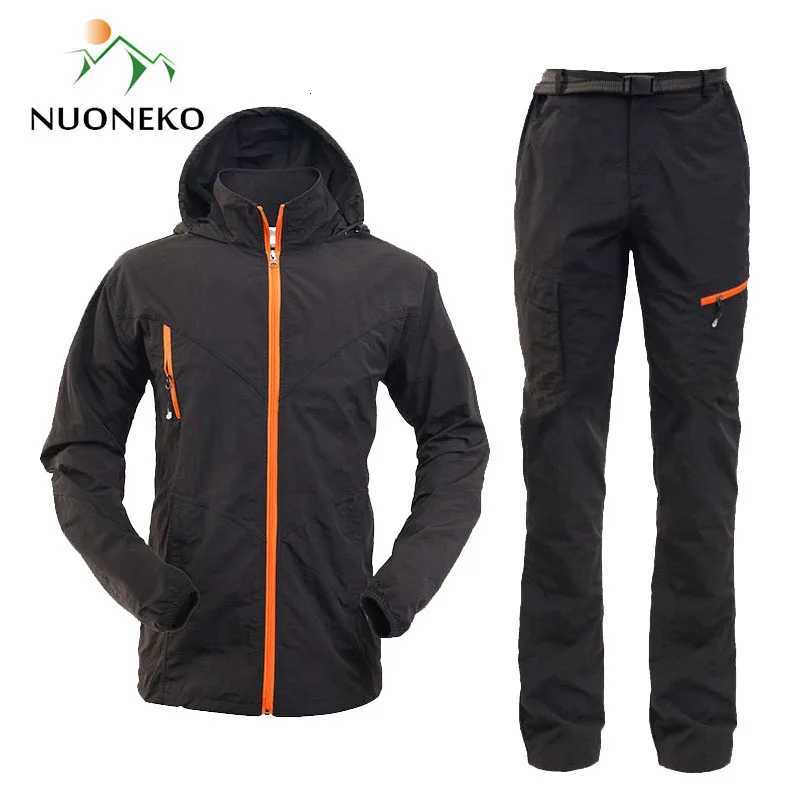 Camping Hiking Clothing Set Outdoor Sport Men Women Summer Sportswear Suit Hooded Jackets Pants Quick Dry Breathable Set ST0 W250711