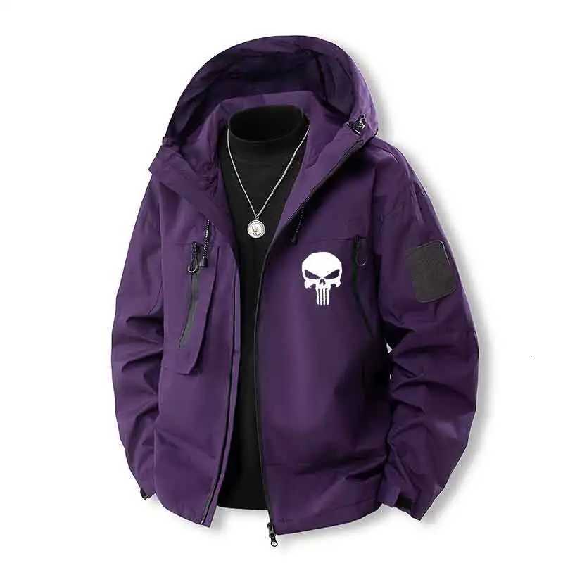 Mens Waterproof Rainproof Lightweight Jacket Hooded Outdoor Hiking Windproof Mountaineering Jacket S-3XL W250711