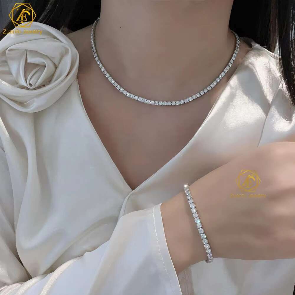 Real Gold Cvd HPHT Lab Grown Diamond Tennis Bracelet Bangle 18K 14K White Gold 2mm 3mm 4mm 5mm Igi Certificate for Women