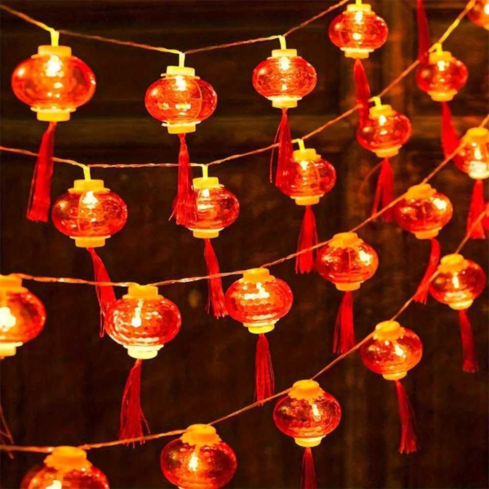 LED Crystal Tassel Lantern Lights New Year Spring Festival Day Decoration Spring Festival Arrangement Red Flashing String Lights XJ250710