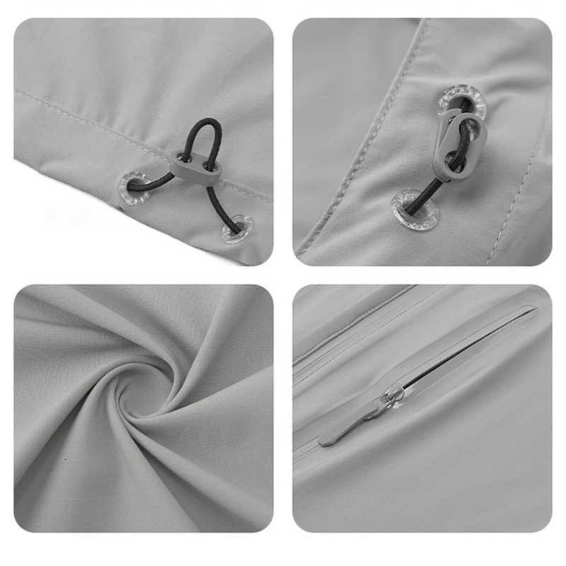 Summer Ice Silk Windbreaker Trendy Outdoor Mountaineering Travel Windproof Waterproof Hooded Jacket UV Slim Fit Versatile Coat W250711