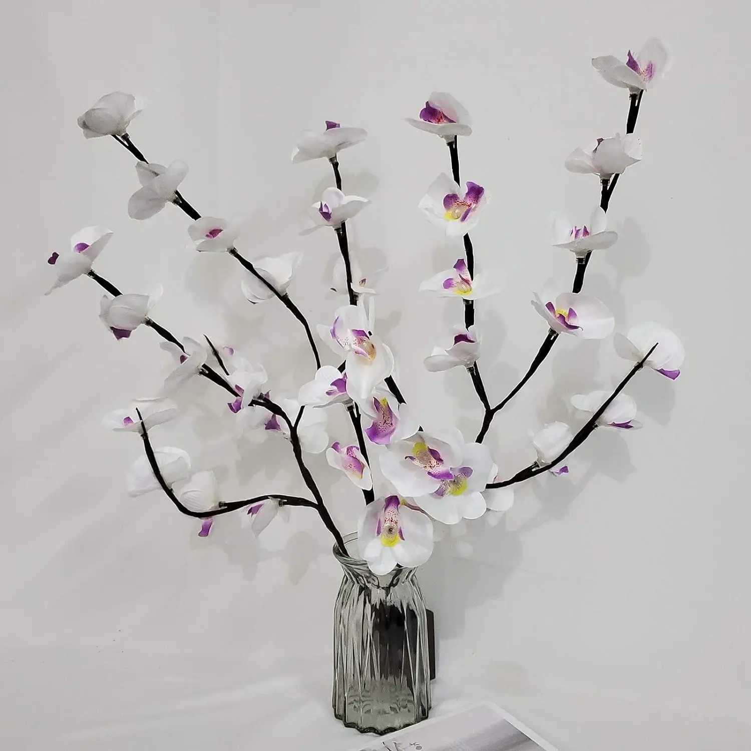 1 Pack White Purple Butterfly Orchid Tree Light LED Lights Battery Powered Tree Lamp Illuminated For Room Home Romantic Decoration XJ250710
