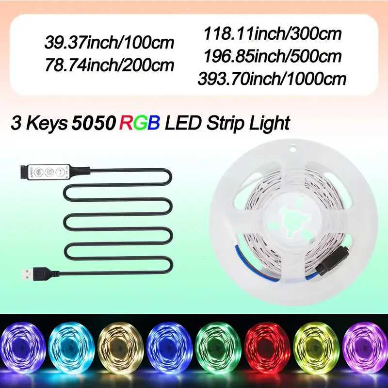 5050 RGB LED Lights for TV 3 Key Control LED Strip USB 5V Tape Lights for TV Backlight Home Party Decoration Flexible Ribbon XJ250710