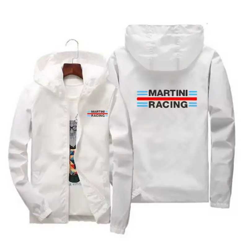 Martini Racing Mens Coat Thin Sunscreen Skin Zipper Hooded Windbreaker Sports Pilot Jacket Beach Parkas Cycling Tops Plus Size W250711
