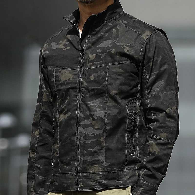 Combat Tactical Jacket Men Casual Work Jacket Spring Autumn Outdoor Hiking Waterproof Military Windbreaker Coat Climbing Clothes W250711