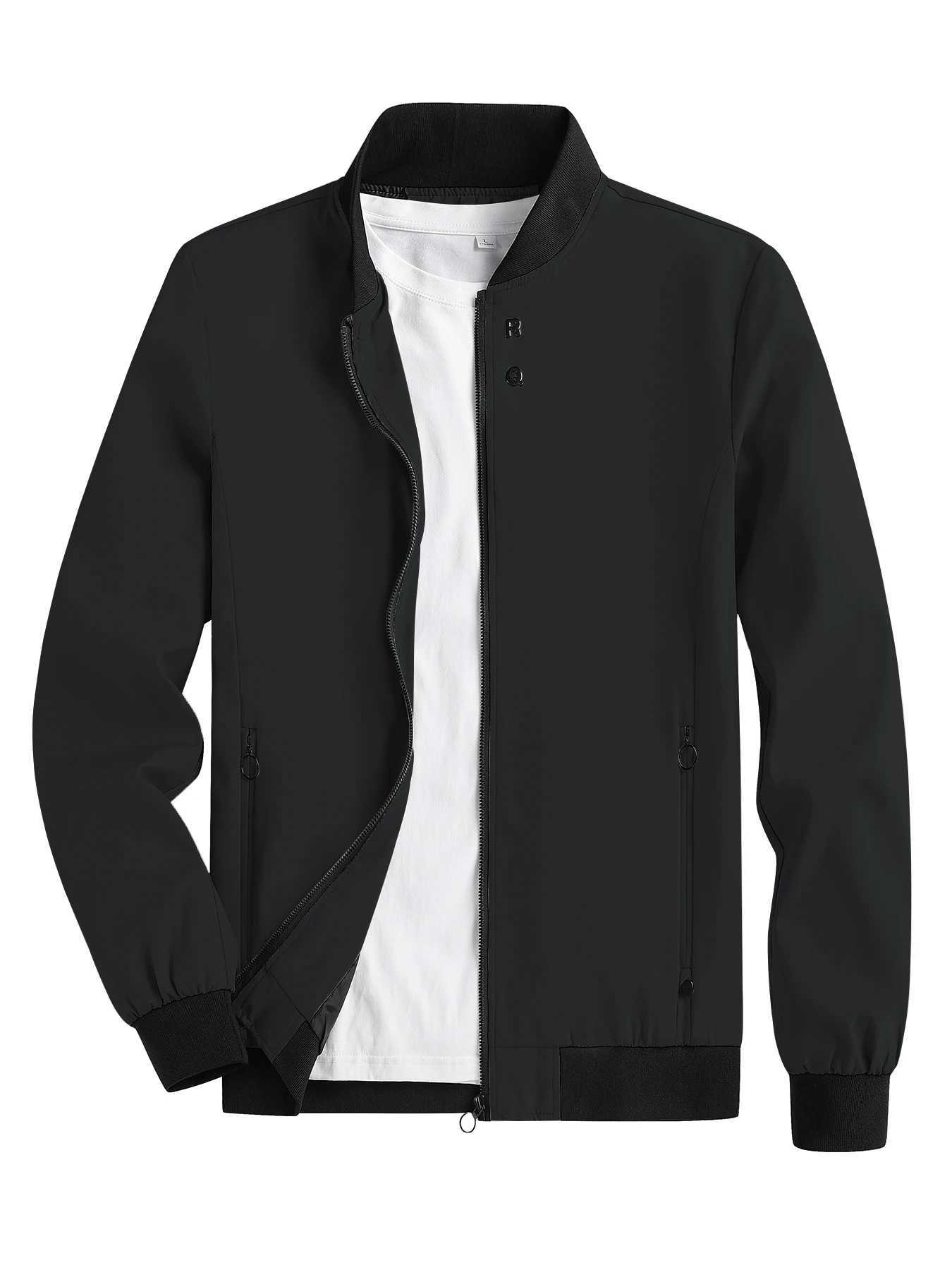 2024 Spring and Autumn Mens New Sports Business Commuting Casual Jacket Solid Color Loose Trendy Mens Outerwear Casual Easiest W250711