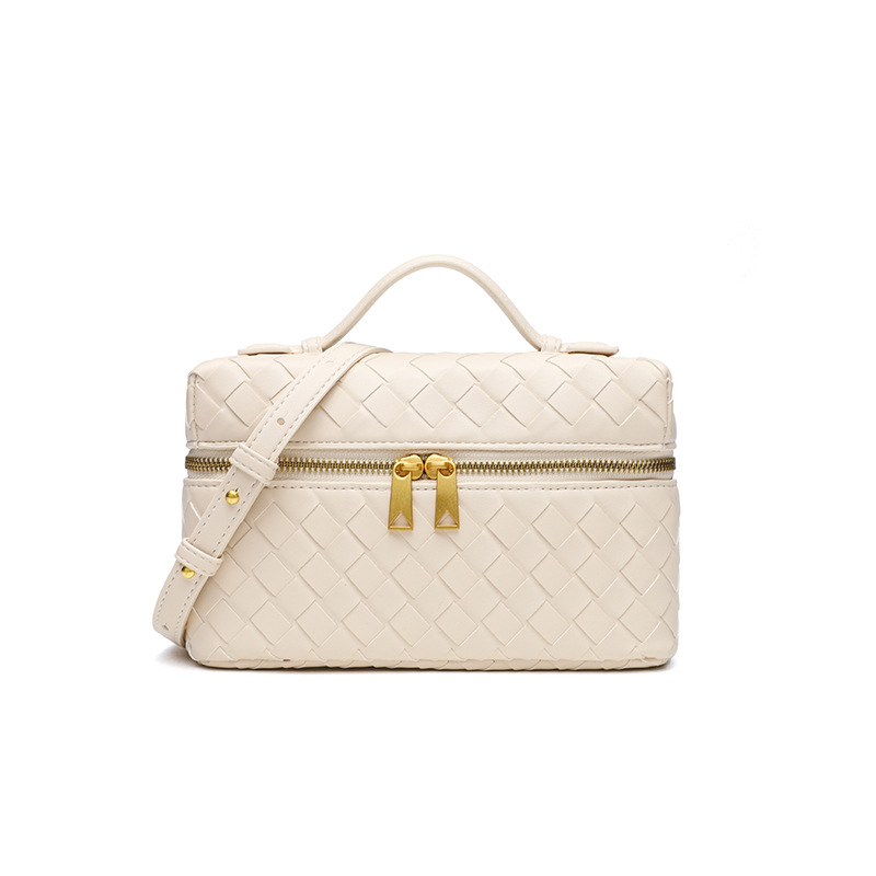 Hand - woven bags new style small square bags with a sense of high - end hand - held box bags single - shoulder and cross - body makeup bags