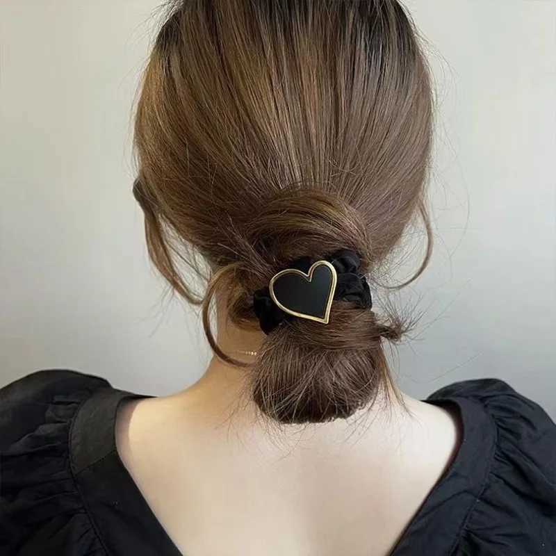 3Pcs/set Simple and High-end Hair Tie Feminine Temperament Sweet Hair ElasticHeart-shaped Rubber Band Headband Hair Accessory Y250711