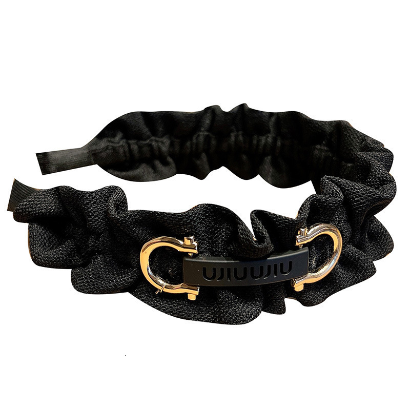 French Lace Headband for Girls Sweet Temperament High-end Pleated Hairband Wide Edge Versatile High Skull Top Pressure Hair Clip 250711