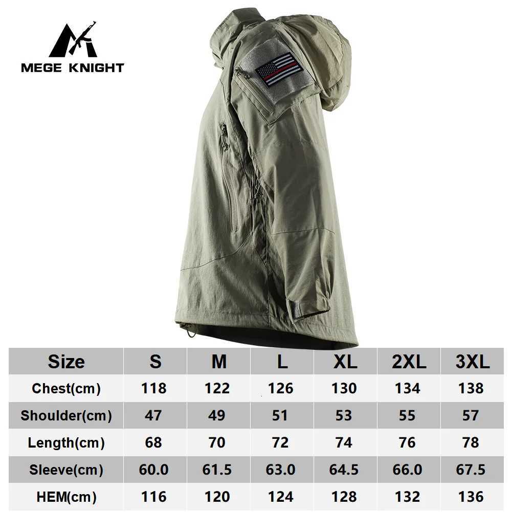 Mege Outdoor Tactical Softshell PCU L5 Jacket Nylon Thin Style Assault Combat Field Coat for Hiking Climbing Military Uniform W250711