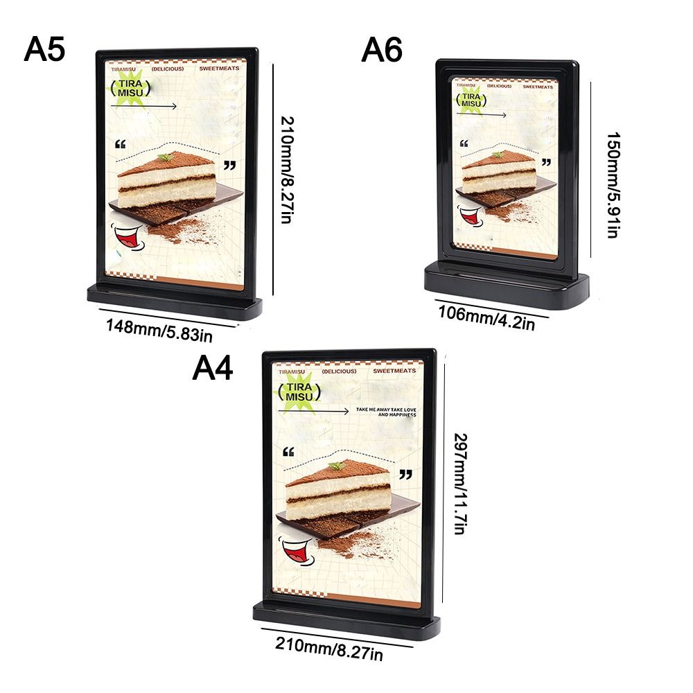Acrylic Panel Wine Catalog Menu Stand Vertical A4 A5 A6 Photo Display Frame Desktop Ornament Transparent Black White H260306
