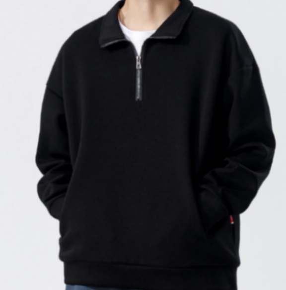 184 Round Neck Sweatshirt for Men Spring and Autumn Style Loose Solid Color