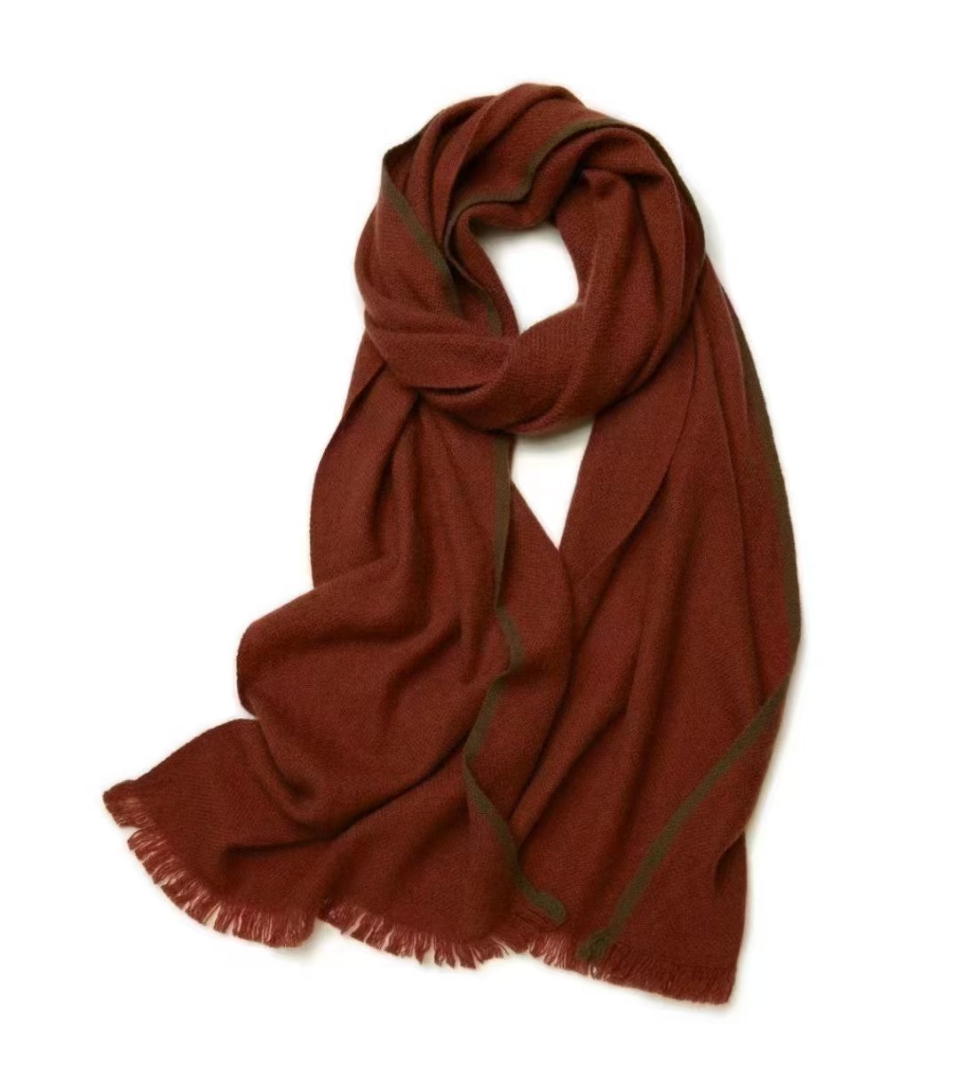 T1185 autumn and winter new contrast color cashmere scarf unisex warm and versatile cashmere neck scarf