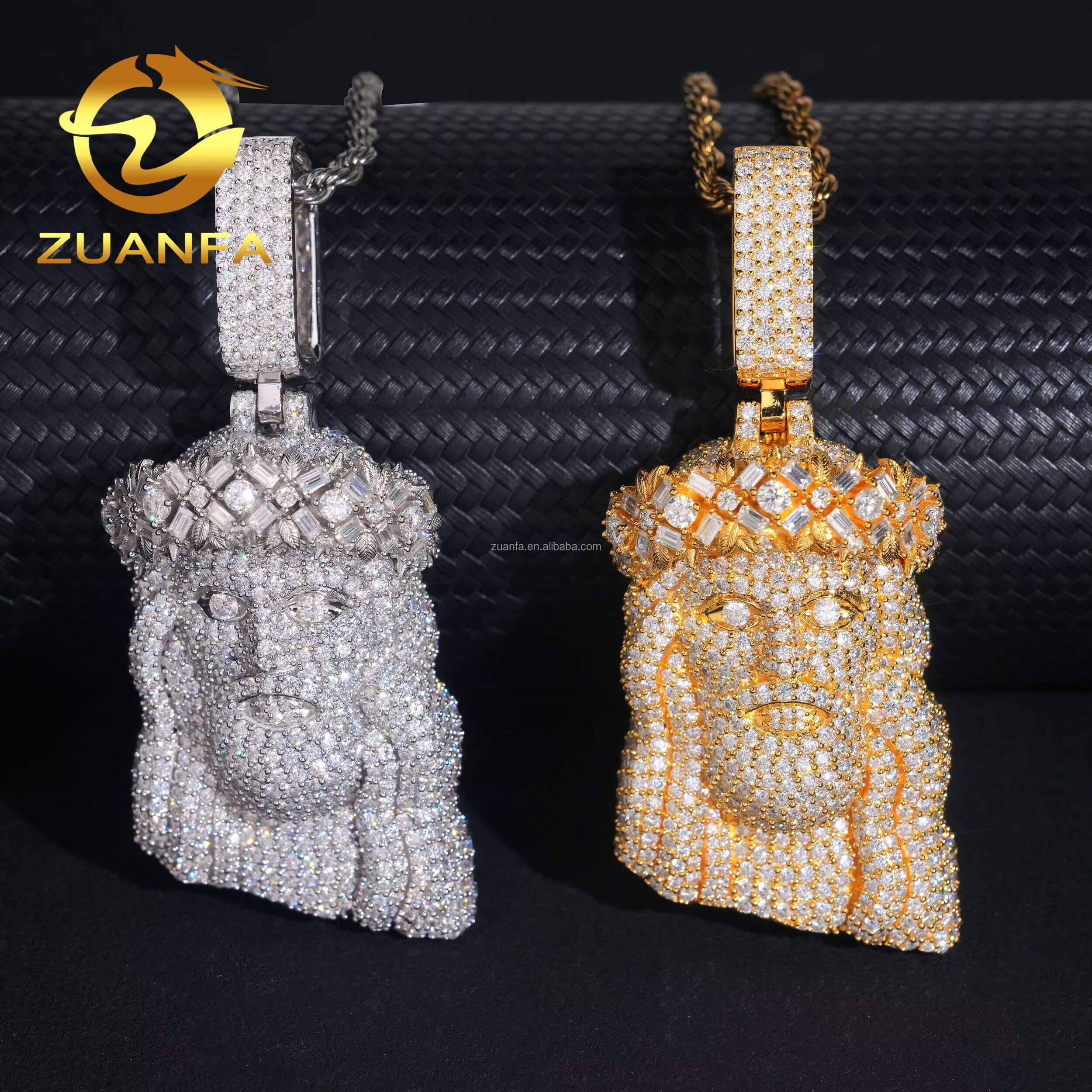 In Stock 2025 Hot Selling Fashion Man Jewelry Hip Hop Pendant 925 Sterling Silver VVS1 Moissanite Diamond Jesus Pendant Man Gift