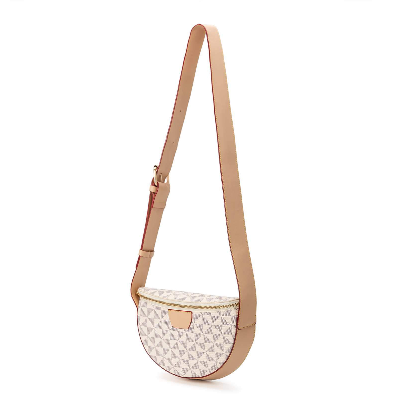 Lacel Urwebin 2026 new casual and fashionable waist bag printed wide shoulder strap coin purse simple and trendy saddle bag for women