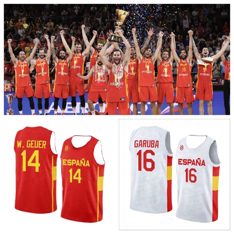 2025 New Spanish Basketball Jersey Spanish Basketball Fan Jersey Men's_Men's Summer Sleeveless Basketball Sports Jersey T-shirt