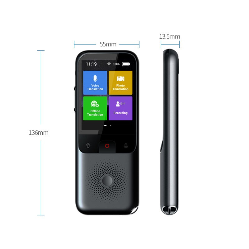 Portable T11 Voice-to-Voice & Text Translation Device Featuring 138 Nations' Dialects