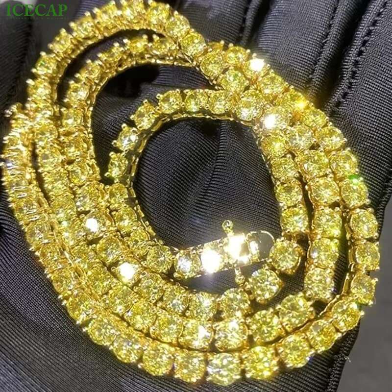 Factory Price Gold Plated 925 Silver VVS Moissanite Tennis Chain 4mm-8mm Fine Jewelry Necklace Bracelet for Men and Women