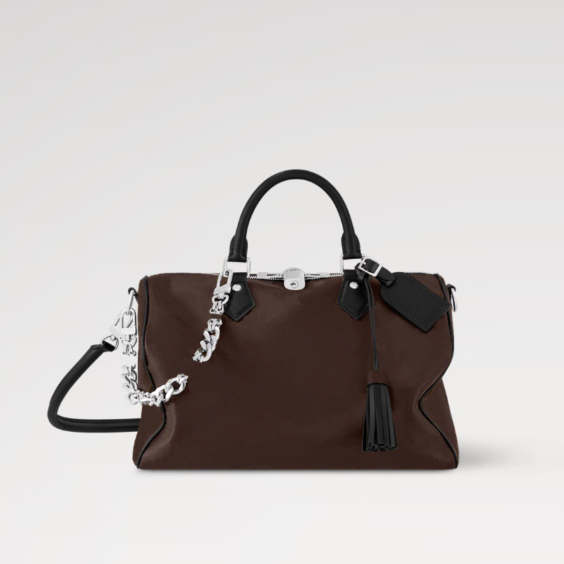 Fashion crossbody bag women's shoulder bag silver chain decoration pillow shaped design 30cm handbag