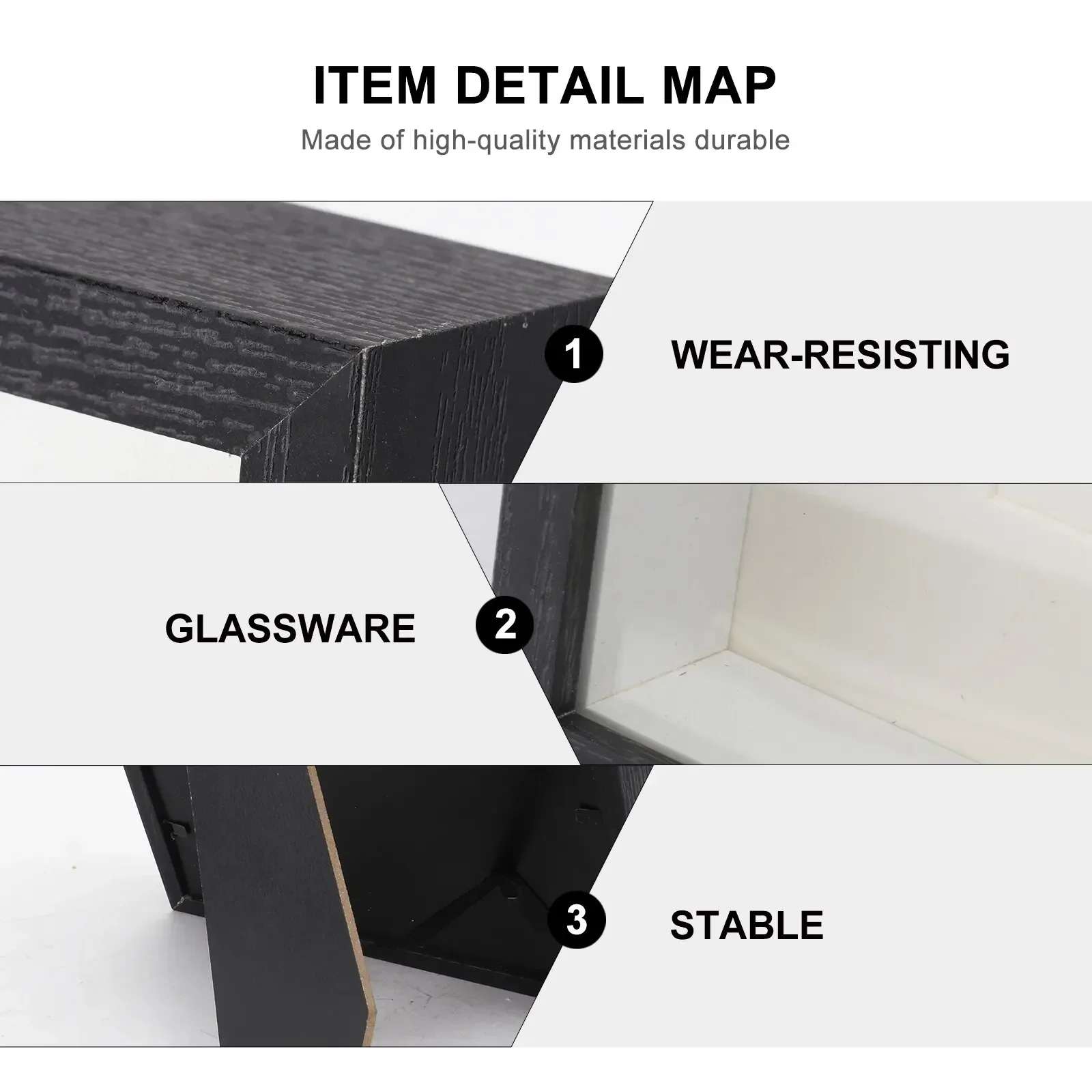 3PCS Shadow Box 3cm Depth Wooden for 3D Artwork Display DIY Nordic Style Wood Picture Frame Home Photo Decoration H260306