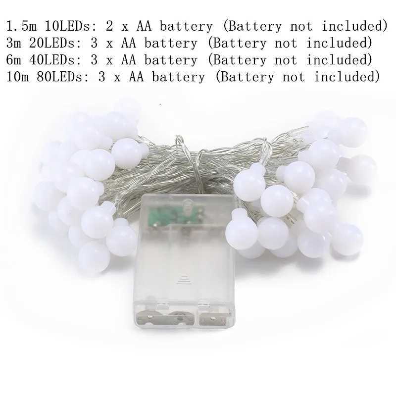 LED Ball String Lights Colorful Fairy Light Wedding Party Christmas Halloween and Thanksgiving Decor AA Battery Indoor OutdoorXJ250710