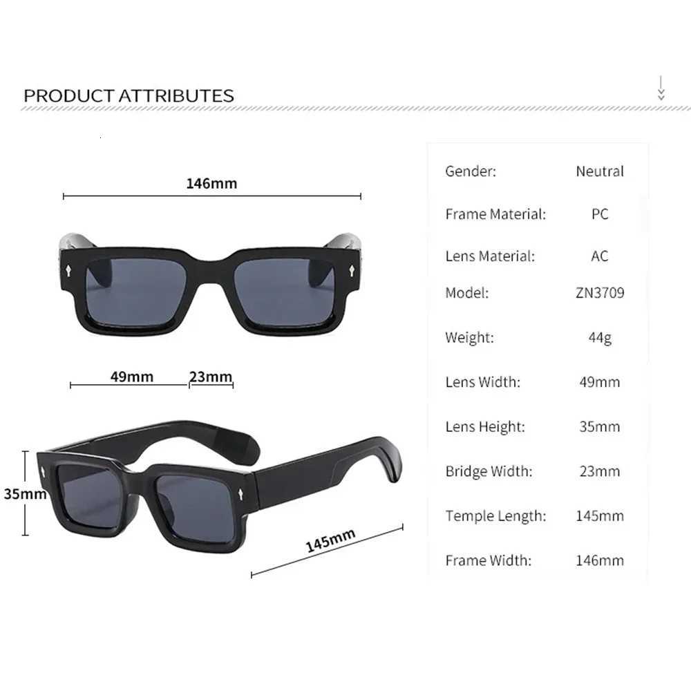 Retro Men Square Sunglasses For Men Vintage Luxury Rivet Designer Sunglasses Fashion Arrow S UV400 Eyees W250709