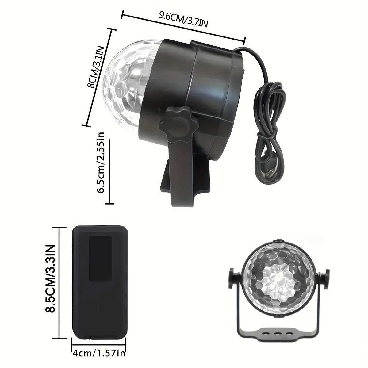 1Pc Disco Ball DJ Night Lights Sound Activated RGB Rotating Stage Strobe Lamp for Home Room Birthday Decor Wedding Dance Parties XJ250710