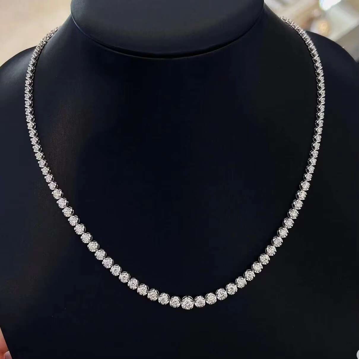 14K Gold Classic Round Tennis Chain Necklace Set Emerald Jewelry for Weddings Parties Emerald Stone Prices