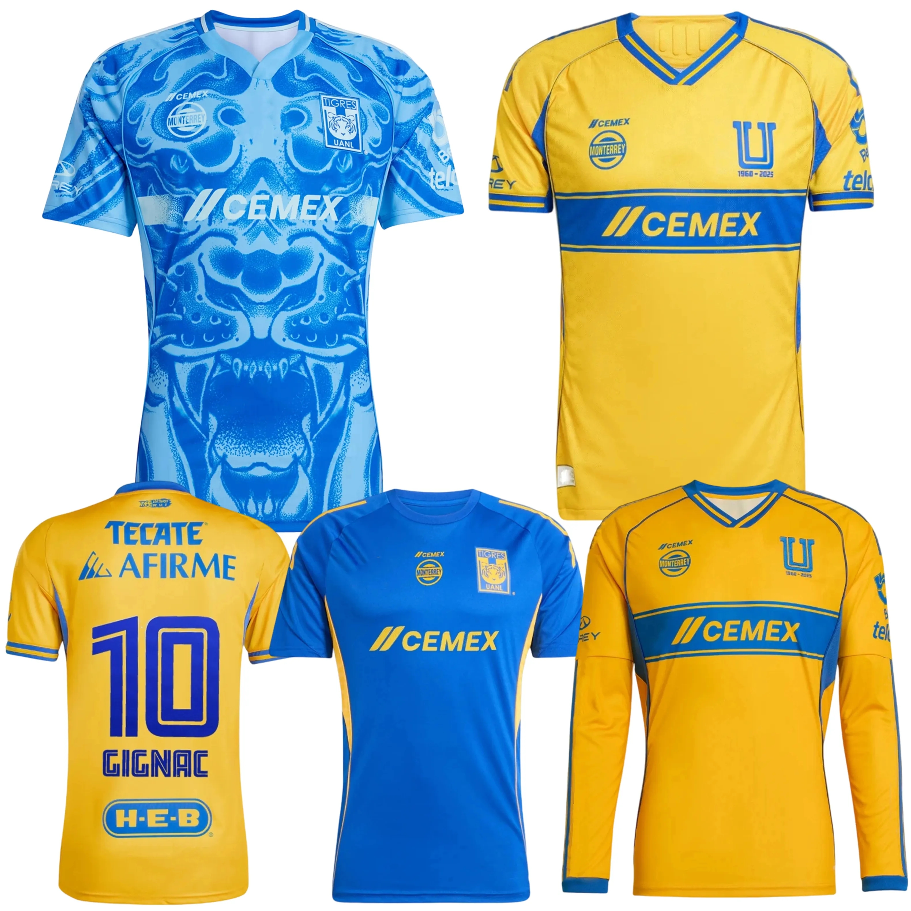2024 2025 2026 Tigres UANL Soccer Jerseys Correa BRUNETTA S.CORDOVA GIGNAC GORRIARAN HERRERA 25 26 home away 3rd football men women kids shirt