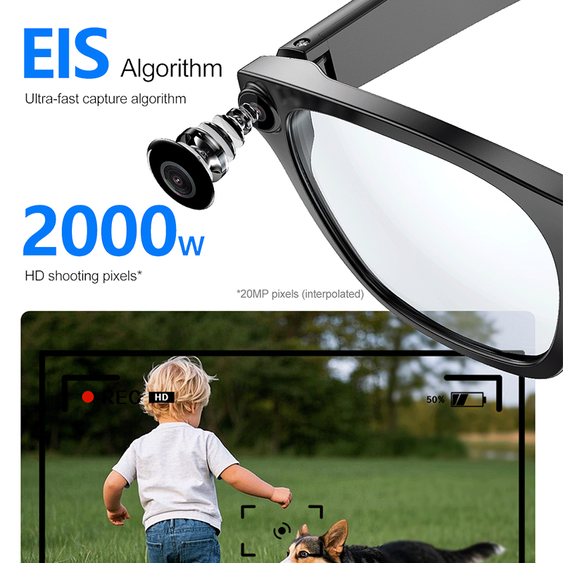 LIGE smart glasses AI translation glasses blue light filtering lenses Wireless call, music control, multi-language translation, AI intelligent voice