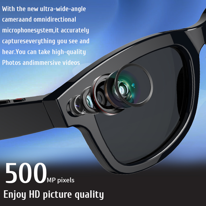 LIGE AI Smart Camera Glasses blue light glasses, remote shooting, magnetic charging, color-changing polarized sunglasses lenses, voice assistant Busin