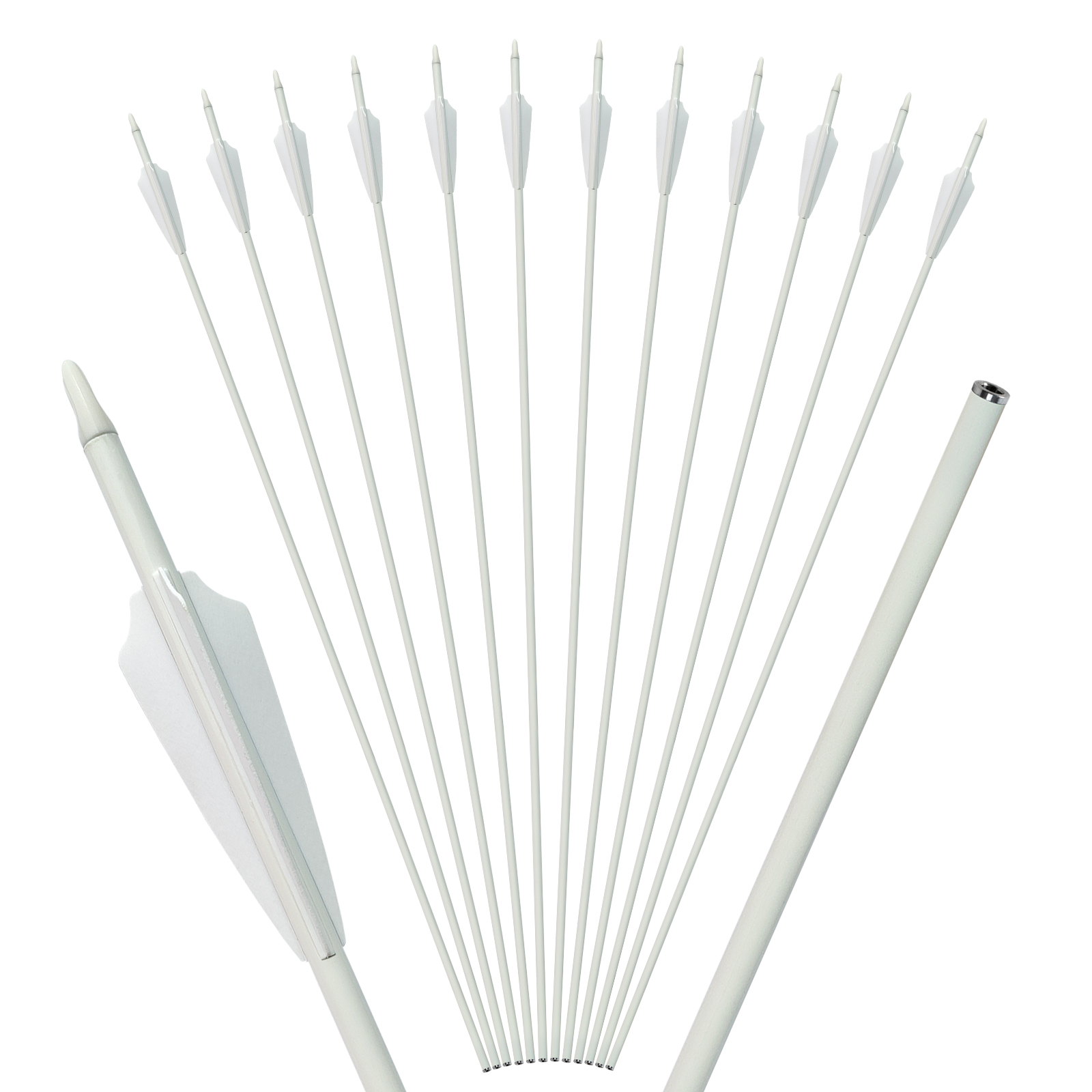 31inch Hunting Arrows Without Arrowheads Spine250-600 Carbon Fiber Archery Targeting Arrows 6.2mm Practice Arrows for Recurve Bow and Compound Bow (Pa