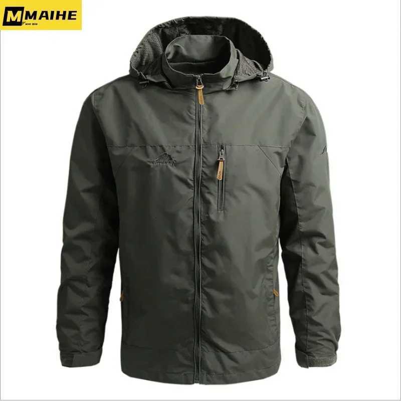 Gorpcore Jacket Mens Military Tactical Hunting Jacket Mens Autumn Casual Waterproof Windbreaker Mens Coat Pocket Work Clothes W250711