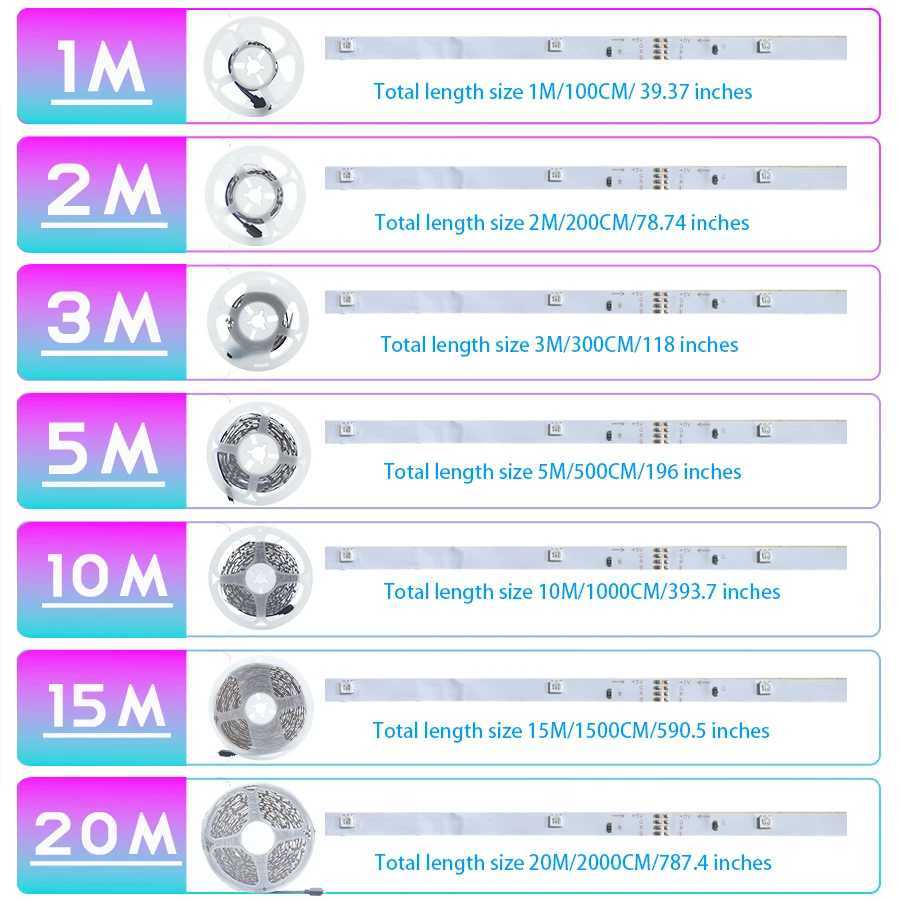 Colorful LED Light Strip with 44 Key Controller Infrared Control Indoor Party Atmosphere Light 1/2/3/5/10/15/20cm for you to choose XJ250710