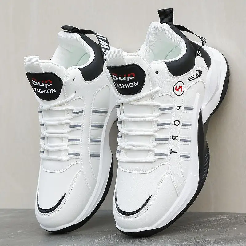 2023 New Men's Basketball Shoes Casual Sports Lightweight Fashionable Versatile Ultra Soft Elastic Round Head Men's Footwear