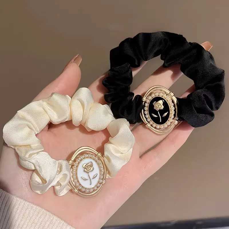 2024 Luxury Jewelry New Headwear Rose Hair Loop High End Large Intestine Hair Band Rubber Band Womens Tie Hair Rope Y250711