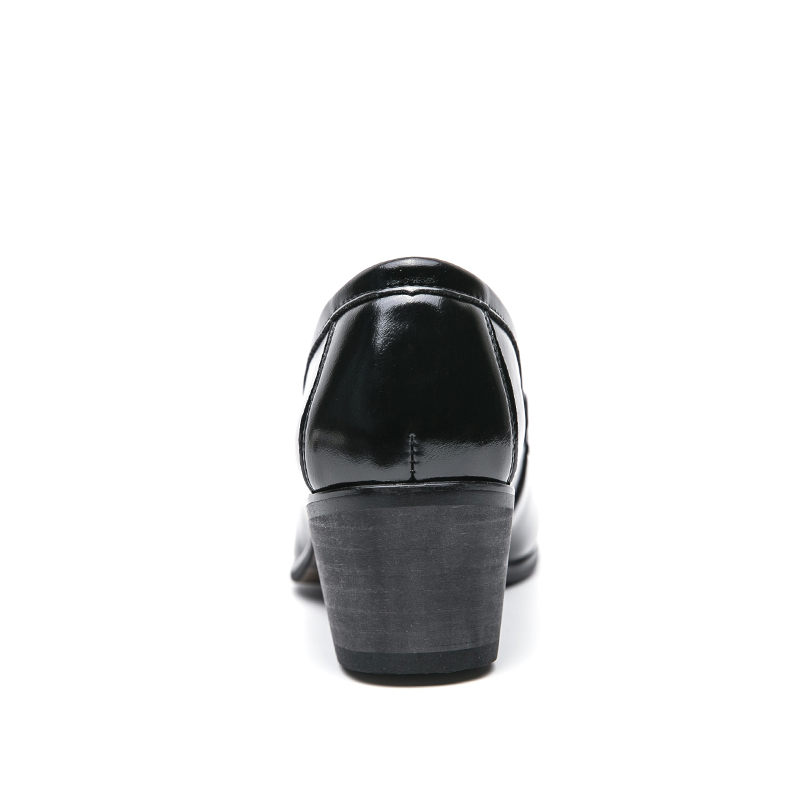505- New retro exterior height increasing Cuban business casual shoes, European and American pointed leather shoes, one foot formal men's shoes