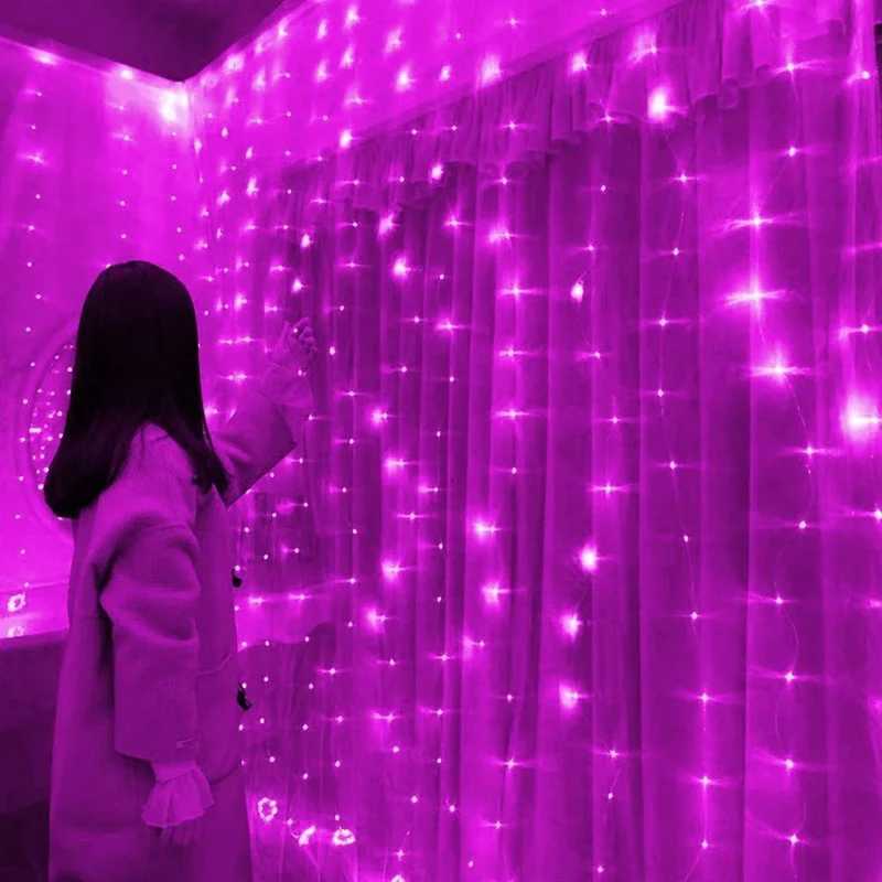 3/6M USB LED Curtain 8 Modes Remote Control String Lights Holiday Wedding Fairy Garland Lights for Bedroom Living Room Decor XJ250710